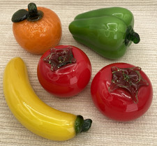 Hand Blown Decorative Glass Fruits Vegetables Lot Of 5 Kitchen Decor