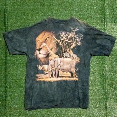 THE MOUNTAIN MENS CASUAL T SHIRT GREEN TIE DYE SAFARI JUNGLE AMAZON SIZE XXL