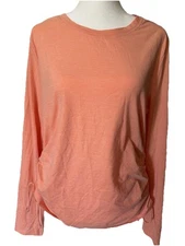 GapFit Brushed Tech Jersey Dry Wicking Top  Breathable Adjustable Sides Sz L