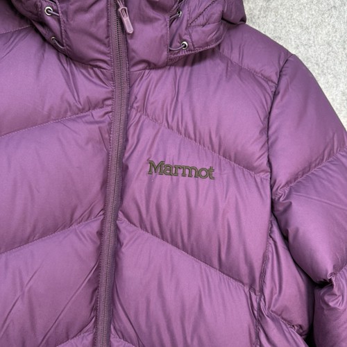 Marmot Parka Coat Womens Medium Purple 700 Down Hooded Jacket Hiking Outdoor - Picture 10 of 16