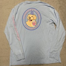 Vineyard Vines Shirt Youth XL 18 Blue Dog Logo Graphic Pocket Preppy