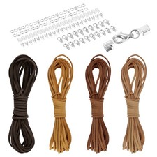 4 Pcs Faux Leather Cord for Art Craft, Coffee Series