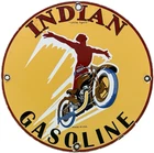 VINTAGE INDIAN GASOLINE PORCELAIN SIGN MOTORCYCLES MOTOR BIKE HARLEY GAS OIL