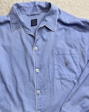 Mid 2000 s Polo by Ralph Lauren Pajama Shirt Classic Blue Button Men s Sz S/M