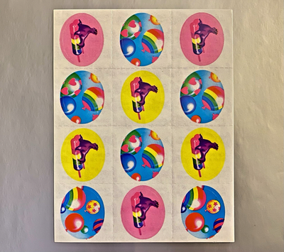 #ad Vintage 1989 Lisa Frank Stickers Oval Seal Popsicle Ice Cream Balloons S115 $9.99