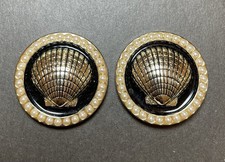 Lindsay Phillips Shoe Snaps Sea Shell Gold Tone With Faux Pearls