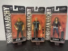(3) NEW Sealed Mezco Sons of Anarchy Action Figures Lot Jax, Clay & Gemma