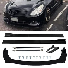 For Infiniti G37 Q50 Q60 Q70 G25 Front Bumper Lip Spoiler Splitter Glossy Black
