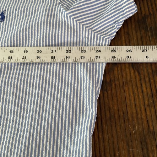 Polo Ralph Lauren Mens Blue Stripe Seersucker Cotton Button Up Shirt Size XL - Picture 7 of 9