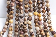 Natural Australian Zebra Jasper Gemstone 6 MM Round Smooth Beads Strand 15.5"