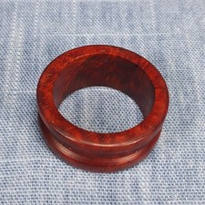 Single Channel Hardwood Ring Made from Briarwood - Size 9 US