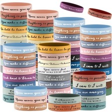 100 Pcs Inspirational Silicone Bracelets Bulk Gifts Motivational Rubber Wrist...