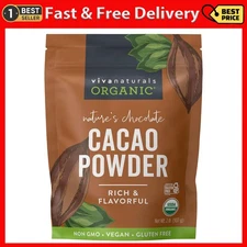 Viva Naturals Organic Cacao Powder, 2Lb - Unsweetened Cocoa Powder Wit