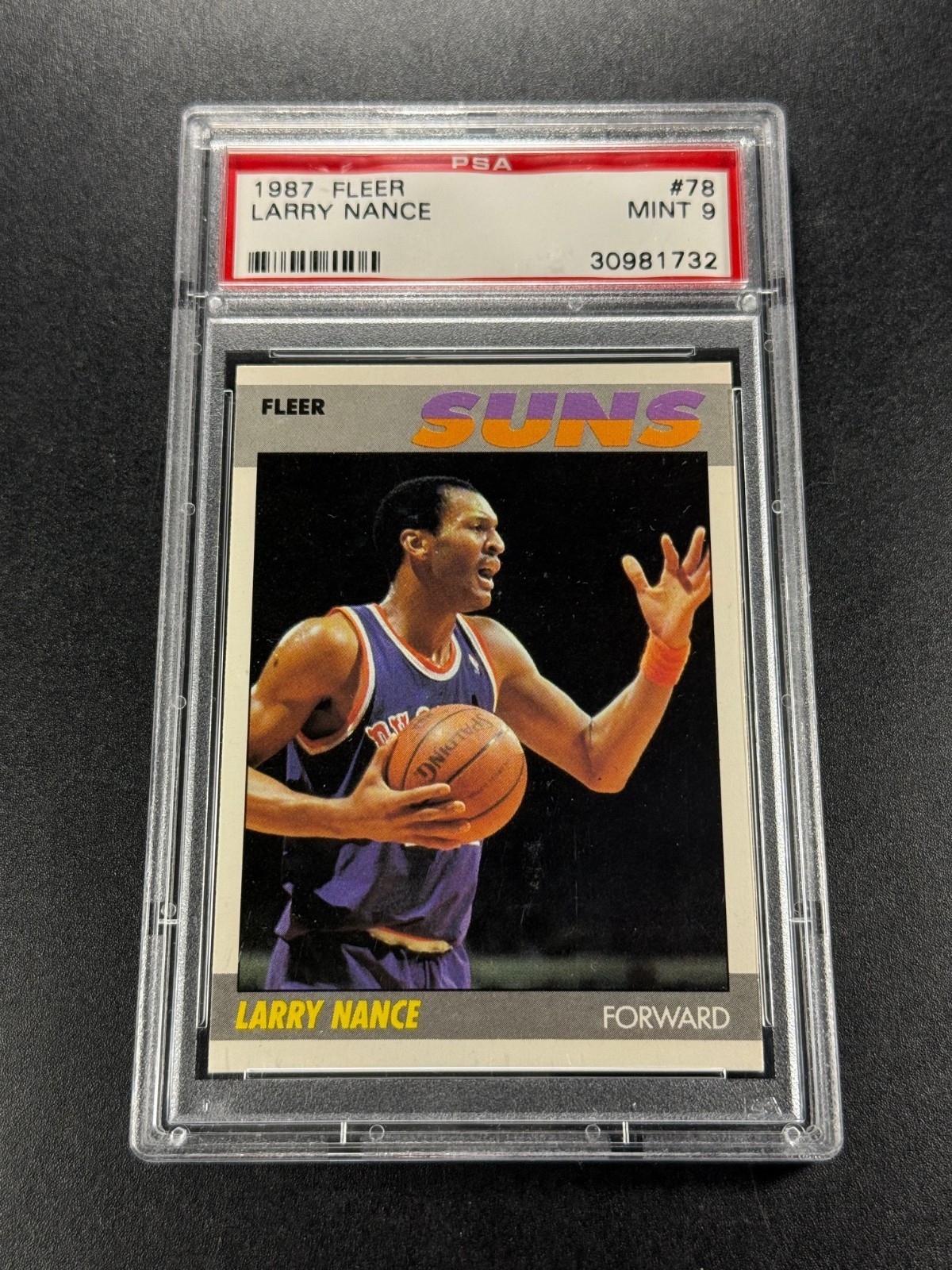 LARRY NANCE 1987 87-88 FLEER #78 CARD MINT PSA 9 NBA CAVALIERS (SET BREAK)