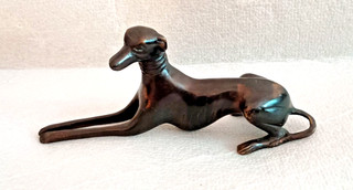 Rare Cast Bronze Greyhound Dog Resting Position 1930s Art Deco Nice!