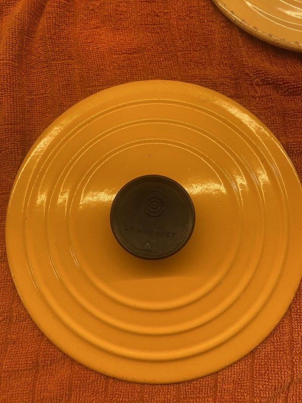 Le Creuset Round Enameled Cast Iron Lid Yellow Made in France