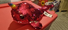 468 - Pink Glitter Narwal Plush Soft Toy