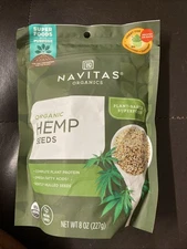 Navitas Organic Hemp Seeds 8 Oz Plant  Based SuperFood Omega Fatty Acids Non Gmo