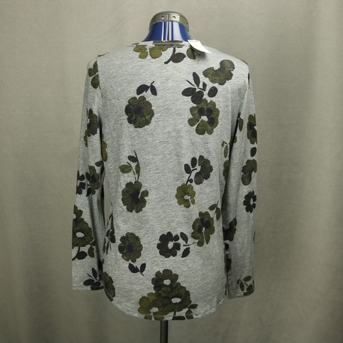 Sonoma The Everyday Tee Floral Long Sleeve Cotton Blend Round Neck Gray Green M - Picture 7 of 24