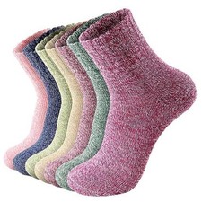 Premillow Wool Socks for Women, Soft Warm Thick One Size 7 Pairs Multicolor