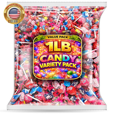 Hard Candy & Lollipop Variety Mix   | 1 LB Bulk Value Bag | Bulk Individually Wr