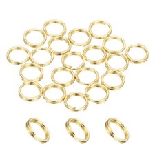 Round Split Ring 20 Pcs 7 mm Small Split Ring with Double Loops Gold