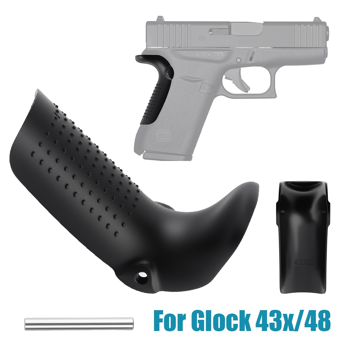 For Glock 43x/48 Beavertail Backstrap Extended Beaver Tail Grip