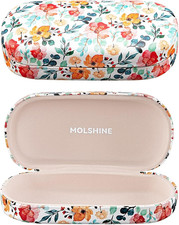 Estuche de rigido cuero gafas sol clasico grande mujeres hombres anteojos