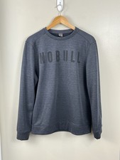 NOBULL Sweatshirt Crew Neck Logo Men's Size Medium Dark Gray Workout Gym