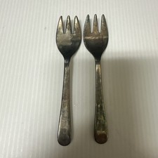 2 Vintage Leonard Silver Plated, Italy, Baby Forks C1-8