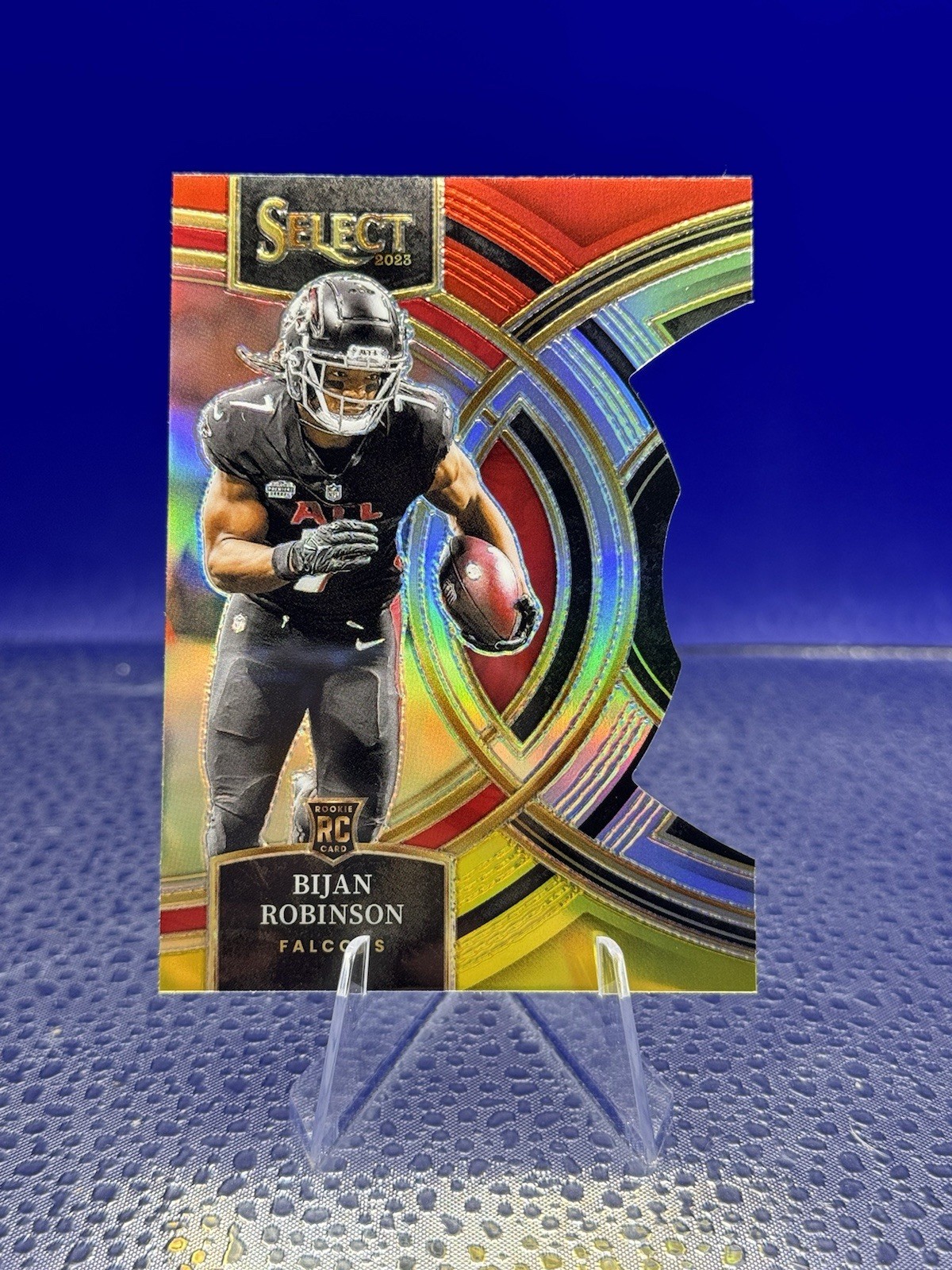 BIJAN ROBINSON 2023 Select RED YELLOW PRIZM DIE-CUT Rookie Card #180 RC Falcons