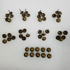 Lot 50 Heico Domed Upholstery Nails French Natural Bronze Color 11.5mm Germany