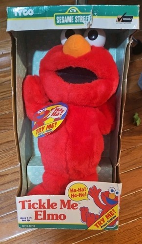 Vintage 1996 Tyco TICKLE ME ELMO Red Plush Sesame Street Toy