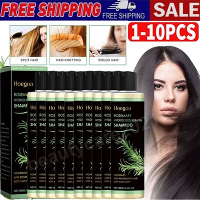 10/5x Bio-Rosmarin-Haarwuchs-Shampoo für Frauen und Männer  natürliche Verdichtu