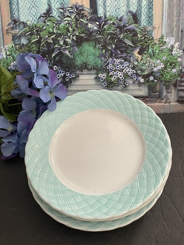 Vintage Italian Galvani Ceramiche Salad Plates, 6, Aqua
