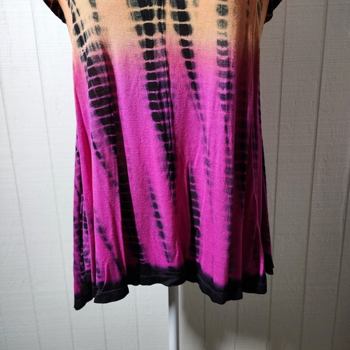 Raya Sun Tunic Top Pink Orange Tie Dye Short Sleeve Size Small - Picture 10 of 13