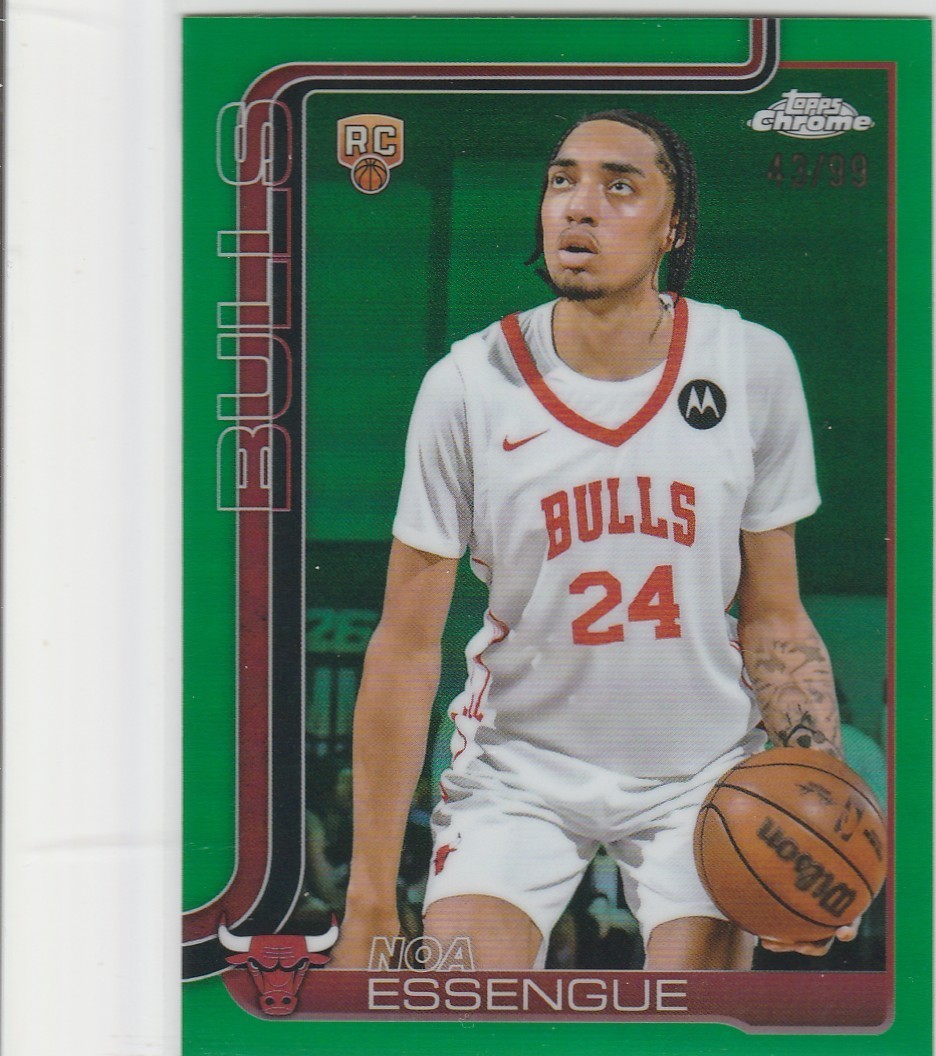 NOA ESSENGUE 2025-26 Topps Chrome Rookie Green Refractor (43/99) Bulls #262