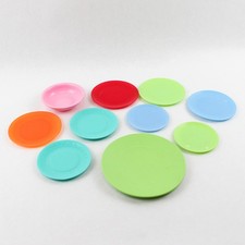 Lot of 10 Play Dishes Assorted Sizes  Colors Preschool Pretend Plates Bowl
