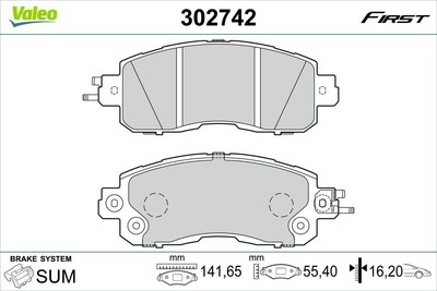 VALEO 302742 Bremsbeläge Satz Vorne für NISSAN LEAF ALTIMA (L33) TEANA III (J33)