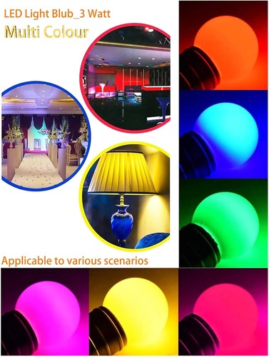 Confezione 40 Lampadine LED Colorate E27 Tappo a Vite 3W Umore Ambiente Illuminazione Casa - Foto 4 di 6