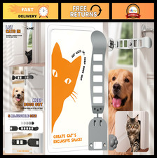 Durable Metal Cat Door Latch - Easy Install, Foldable, 5 Adjustable Sizes, Pet D