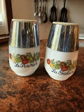 Vintage GEMCO Salt Pepper Shakers La Saliere Le Poivrier Spice Of Life Corning