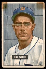 1951 Bowman #320 HAL WHITE  Tigers  VGEX (Old Tape) High #  Short Print SP