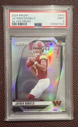 2024 Panini Prizm Football Jayden Daniels #347 Silver Prizm Rookie RC PSA 9
