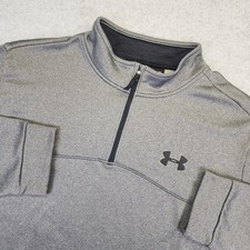 Under Armour Fleece 1/4 Zip Mens 3XL Pullover Sweater Gray Loose Coldgear