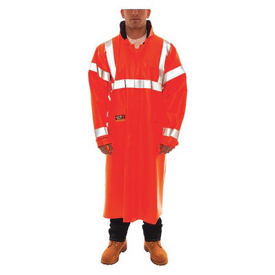 Tingley C44129 Arc Flash Flame Resistant Rain Coat, Pvc, Class 3 Orange, 2Xl
