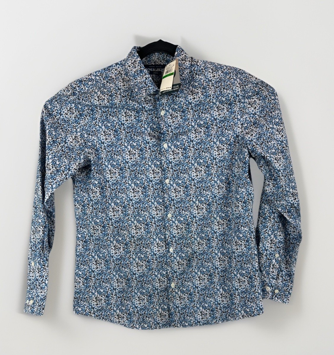 green emerald velvet dress Slim Fit Floral Print Shirt  Perry Ellis