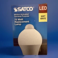 Motion Sensor Activated Light Bulb LED 120V 12W =75W A19 E26 3000K Soft White