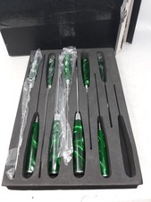 9pc Kitchen Knife Set Green Swirl Handle Stainless Steel Blades 9pc Kitchen Knife Set Green Swirl Handle Stainless Steel Blades - Image 1