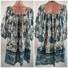 Rhode Sariska Safari Ruby Border Print Relaxed Fit Mini Dress  Size XS  NWT